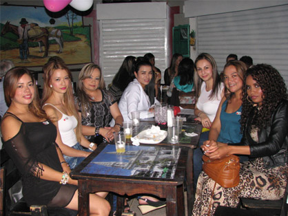 A group of beautiful Latina women during the socials